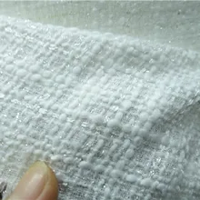 Твидовая ткань, настоящая белая с серебряной линией, тканая задняя сторона, цена за 1,5 метров в длину, 1,5 метров в ширину
