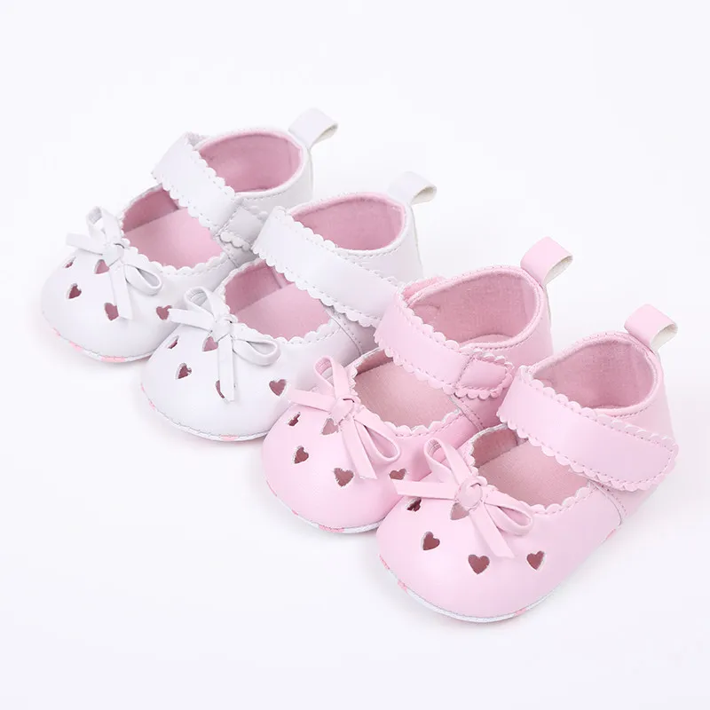 

infant first walkers leather baby shoes Newborn Infant Baby Girls Crib Shoes Soft Sole Anti-slip Sneakers Bowknot Shoes #3S