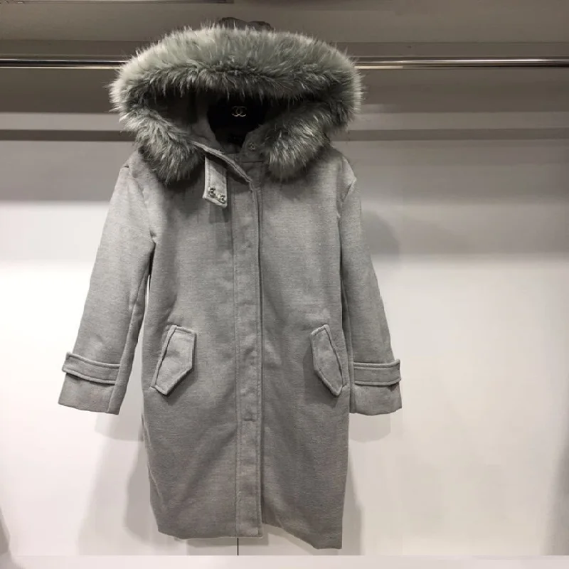 Новое осенне-зимнее женское пальто Vestido размера плюс, модное приталенное хлопковое пальто с капюшоном MD-Long, женская верхняя одежда большого размера