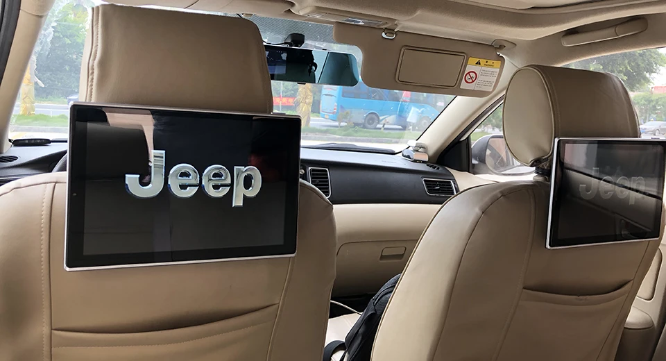 Best In Car Headrest DVD Player With Wireless Headphones Android Monitor For Jeep Grand Cherokee Auto TV Screen 11.8 inch 4