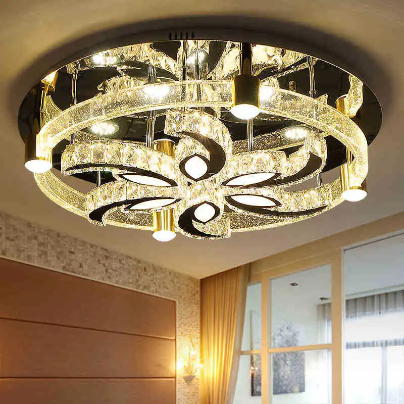 

LED ceiling lighting, round crystal lamps, living room, dining hall, atmosphere, modern, simple, sweet and romantic.