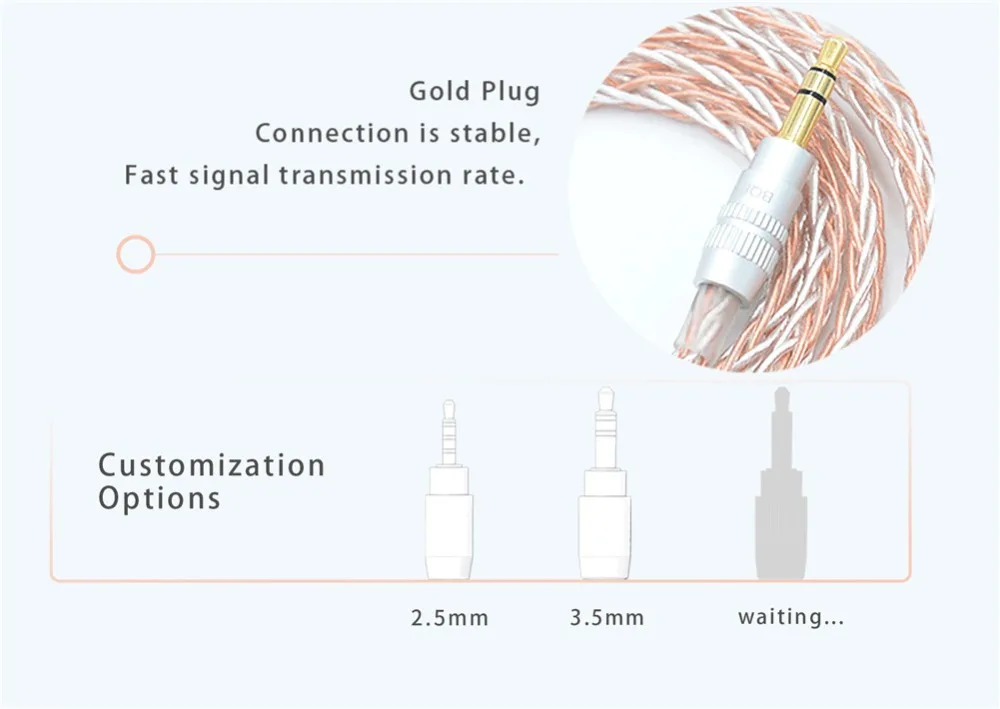 BQEYZ золото серебро смешанный цвет Обновление кабель для наушников 0,78 мм mmcx 3,5 мм 2,5 мм сбалансированный штекер Замена для TFZ KZ TRN BGVP