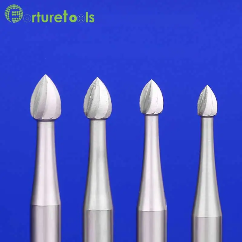 6pcs type C tungsten carving tools Router Bits dremel Rotary hand tools for jewelry head 1.0~2.3mm Shank dia 2.35mm TZ66