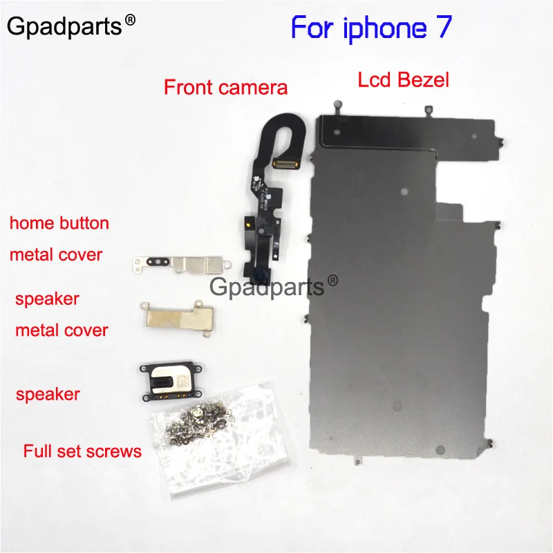 

Full Set part For Iphone 8 7 6 6s plus LCD Metal Bezel +Original Front camera +speaker +home button flex cable + Screw + Bracket