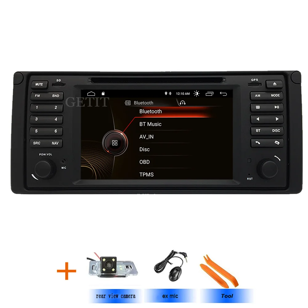 UI 1 din Android 10 автомобильный dvd-плеер для bmw E39 с gps Bluetooth Радио рулевое колесо управление камера карта - Цвет: 2G-Rear Camera