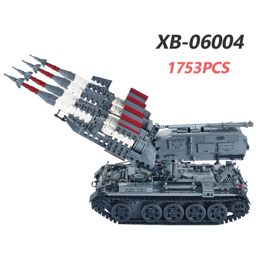 Conjuntos de Veículos Blocos de Construção Xingbao 06006 06007 Armas Militares Série Tanque Missle Blindados Tijolos Moc Juguet 06001 - 06004 06005 8 blindados blocos de construção tijolos moc juguet