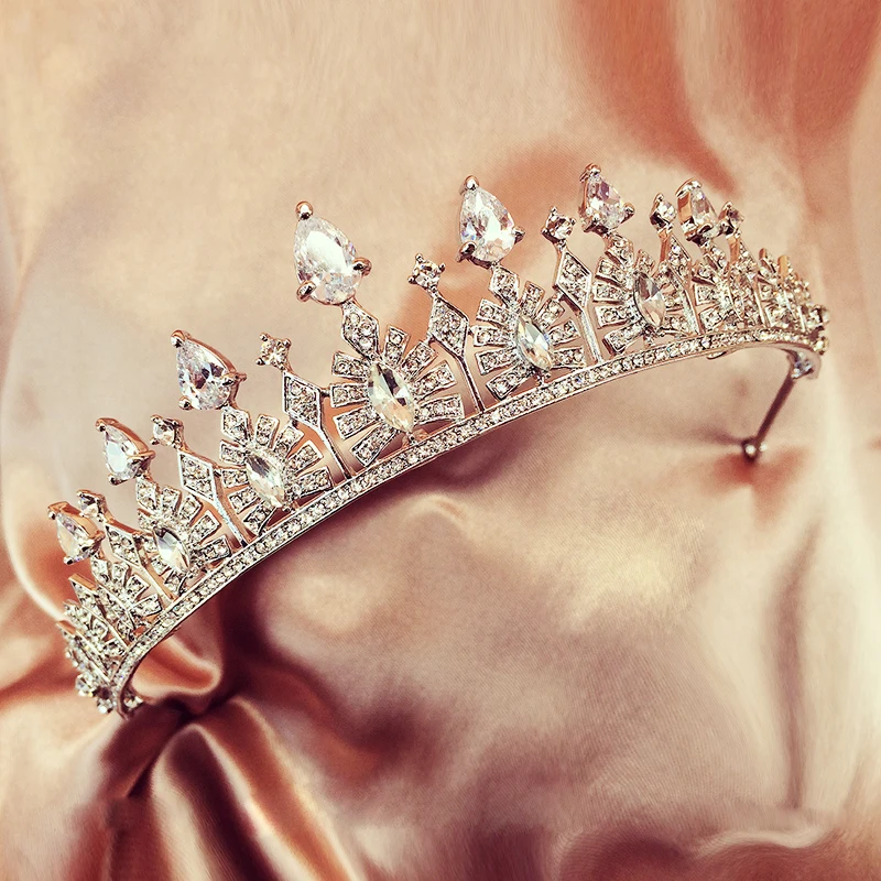 Luxury Zircon Bridal Tiaras Diadem Vintage Hair Jewelry Crown Ornaments