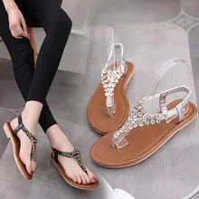 Nova Moda das Mulheres Sandálias SandalsFashion Diamante Bohemian Chinelos Mulher Flats Flip Flops Sapatos Sandálias Da Praia do Verão