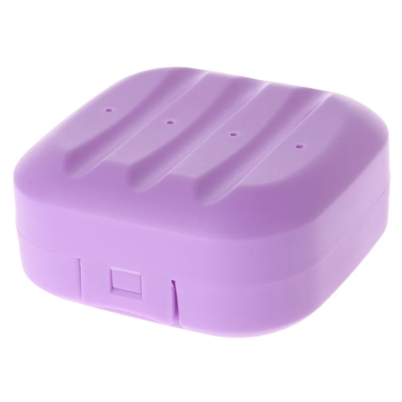 Мини мыльница для ванной комнаты, тарелка, чехол, домашний душ, дорожный держатель, контейнер, милый Размер S/L AUG_27, опт и Прямая поставка - Цвет: Purple S