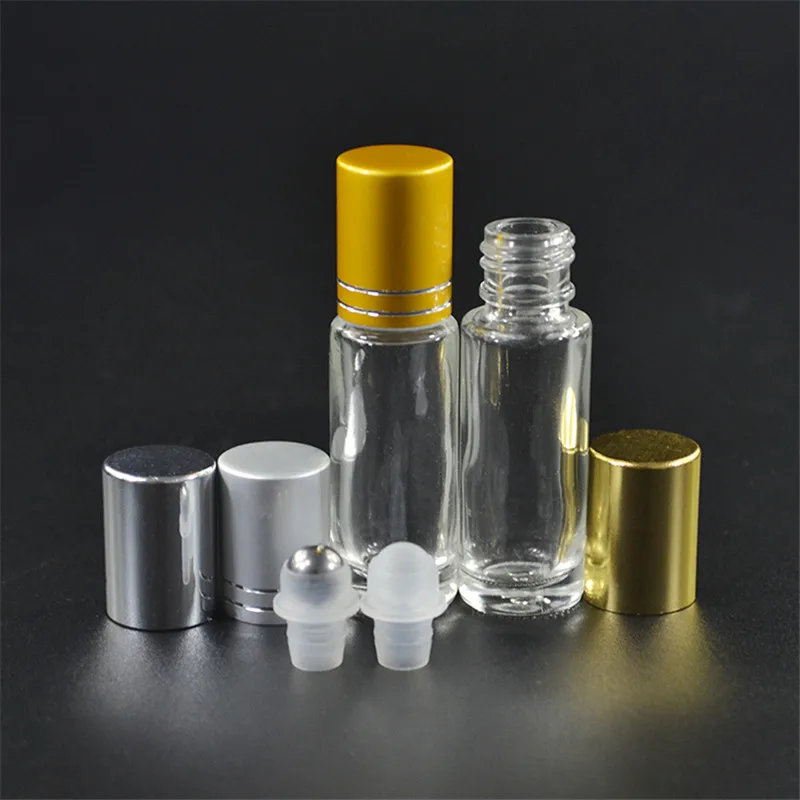 100pcs *6ml clear roll on roller bottles for essential oils roll on