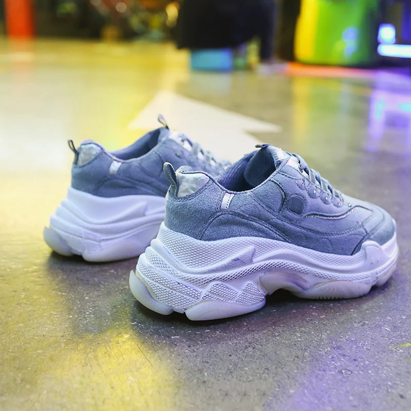 

CAMTOO Shoes Women Fashion Flock Chunky Sneakers Casual Shoes 2019 Breathable Women Footwear Walking Shoes Zapatillas Mujer