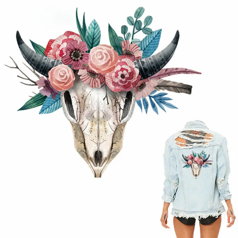 

Flower Animal Patches 23*20cm Patch For Clothes T-shirt Dresses Stickers Decoration Heat Press Appliqued