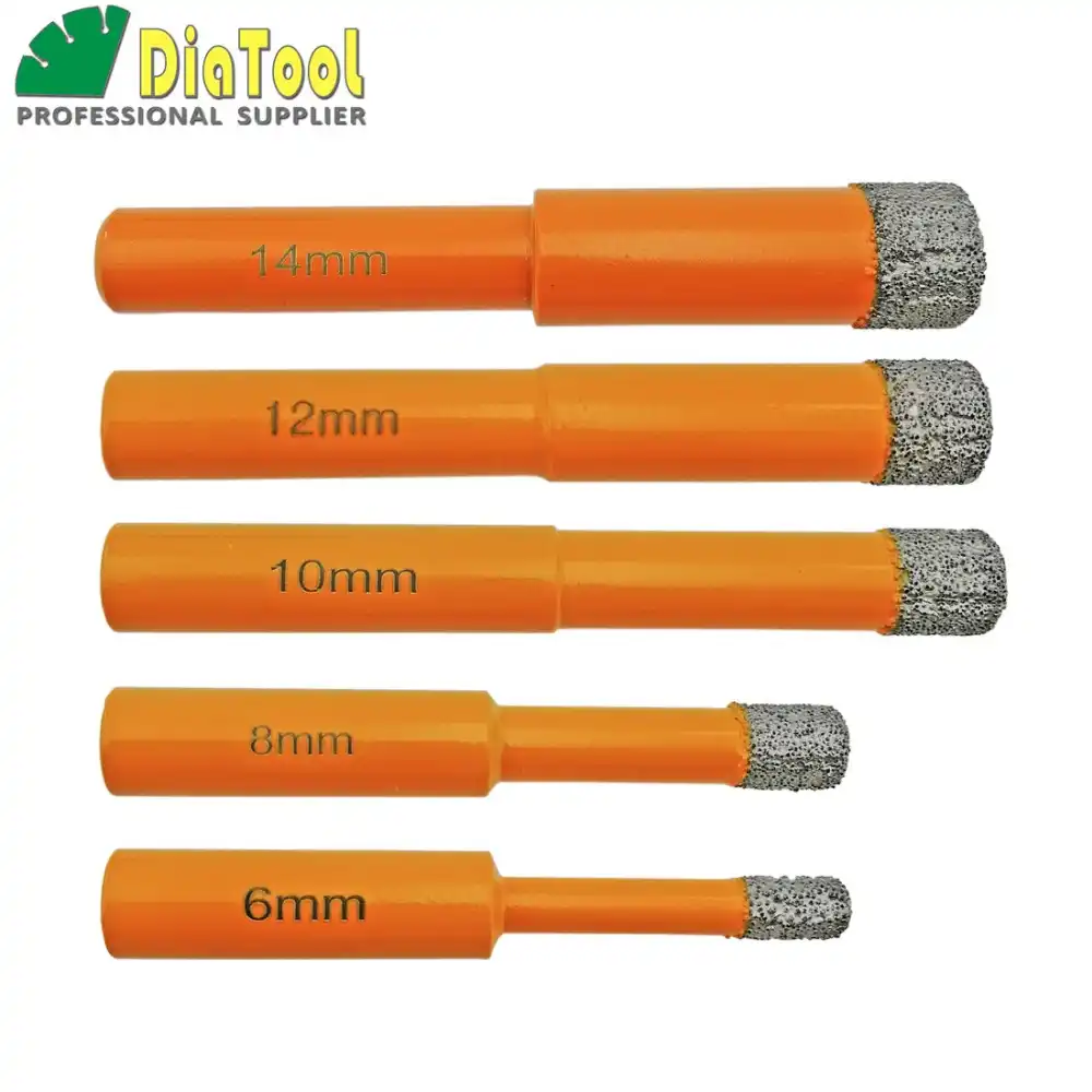 Diatool 5 шт./компл. ВАКУУМНОЙ ПАЙКИ DIAMOND буровых коронок Круглый хвостовик