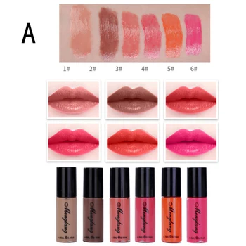

6 PCS/SET Waterproof Long-lasting Lip Gloss Pigment Dark Purple Black Red Velvet Matte Liquid Lipstick Lot Makeup maquiagem