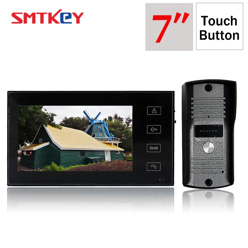 700TVL цветная система видеодомофона 7 дюймовый сенсорный экран|door phone system|door phonevideo