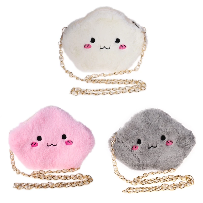 

New Cute Cartoon Cloud Shoulder Bags Fashion Mini Bag Plush Toy Girl Women Bag N26_C