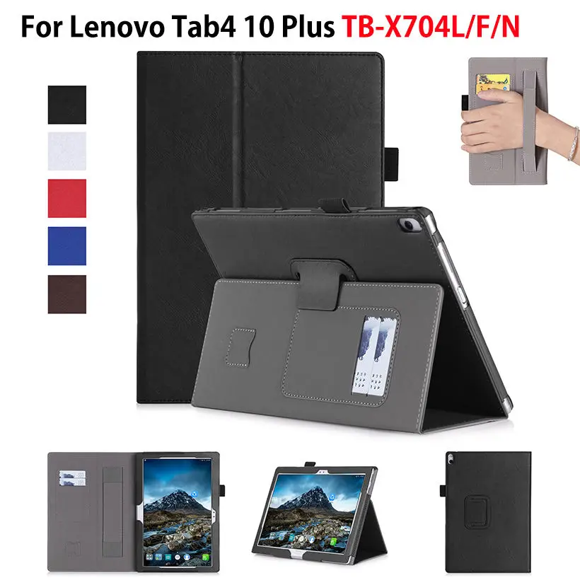 Роскошный чехол для Lenovo TAB4 Tab 4 10 Plus TB-X704L TB-X704F планшета кожаный ручной держатель