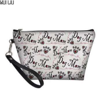 

Customized Travel designer cosmetic bag Make up Girl Function Makeup Dog Bone Paw Prints Beauty Organizer Toiletry Storage