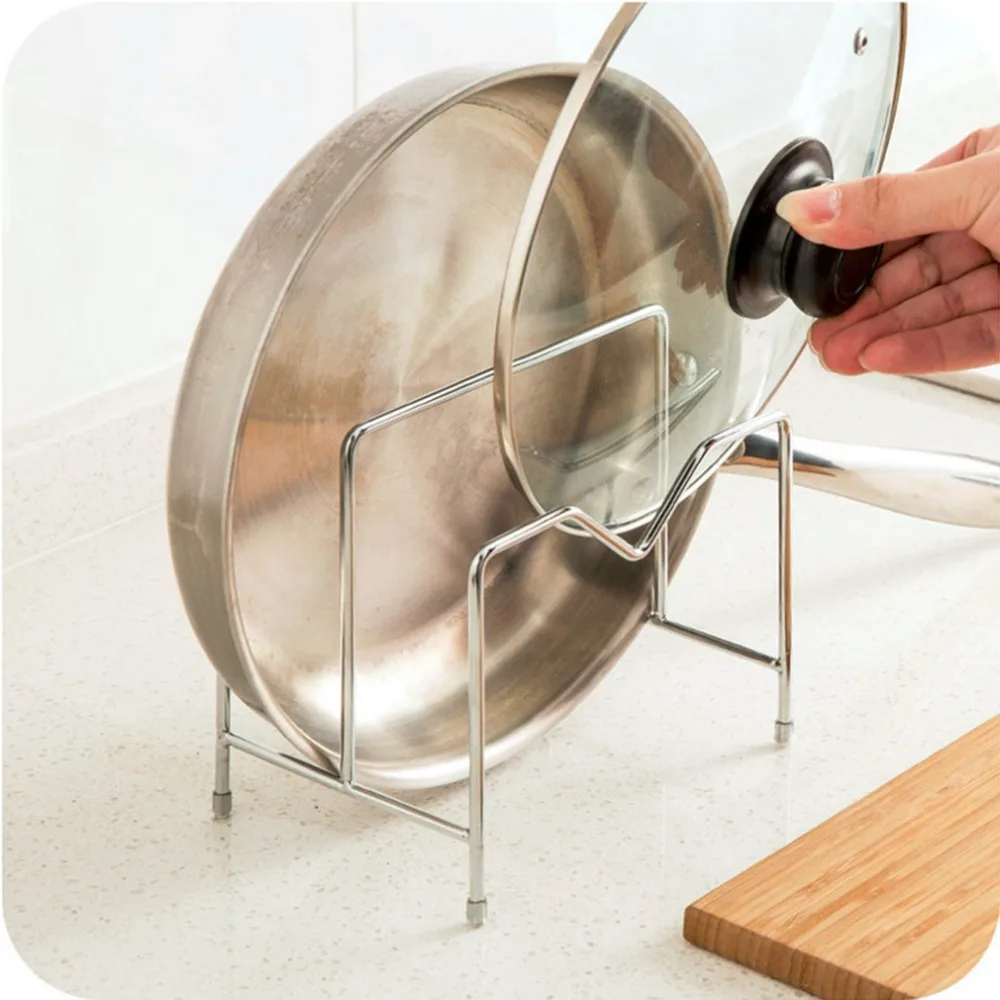 

Stainless Steel Pot Rack Kitchen Chopping Board Lid Pot Pan Storage Shelf Drain Tableware Shelves Cooking Tools Holder