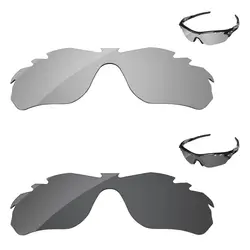 Черный и серебряный 2 шт Поляризованные замены линзы для Radarlock, края солнцезащитные очки с отверстиями Frame 100% UVA и UVB Защита
