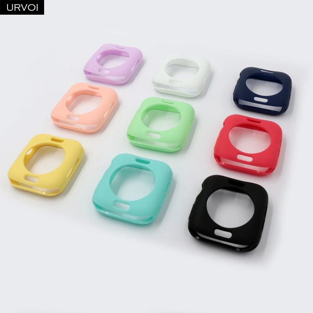 URVOI бампер для apple watch series 5 4 3 2 чехол iwatch ТПУ карамельного цвета тонкий защитный