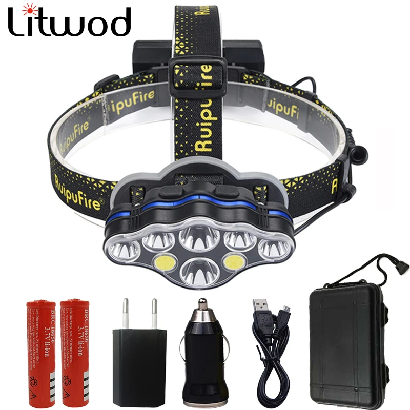 

Z20 Litwod KC08 8 leds super bright led Headlight high power head lamp adjustable Headlamp portable Head Light Torch For camping