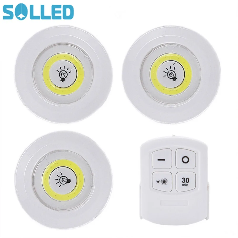 SOLLED 3Pcs Bedside Nursing Lamp Remote Control COB Night Lamp Lamp