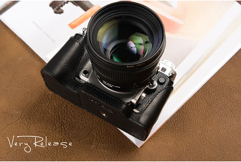 camera case AYdgcam Handmade Genuine Leather Camera case Half Body For Nikon DF Camera Bag Bottom Cover Handle Vintage Case camera and lens backpack