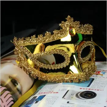 

50 pieces of Halloween party crown bright half face masquerade dance performance mask