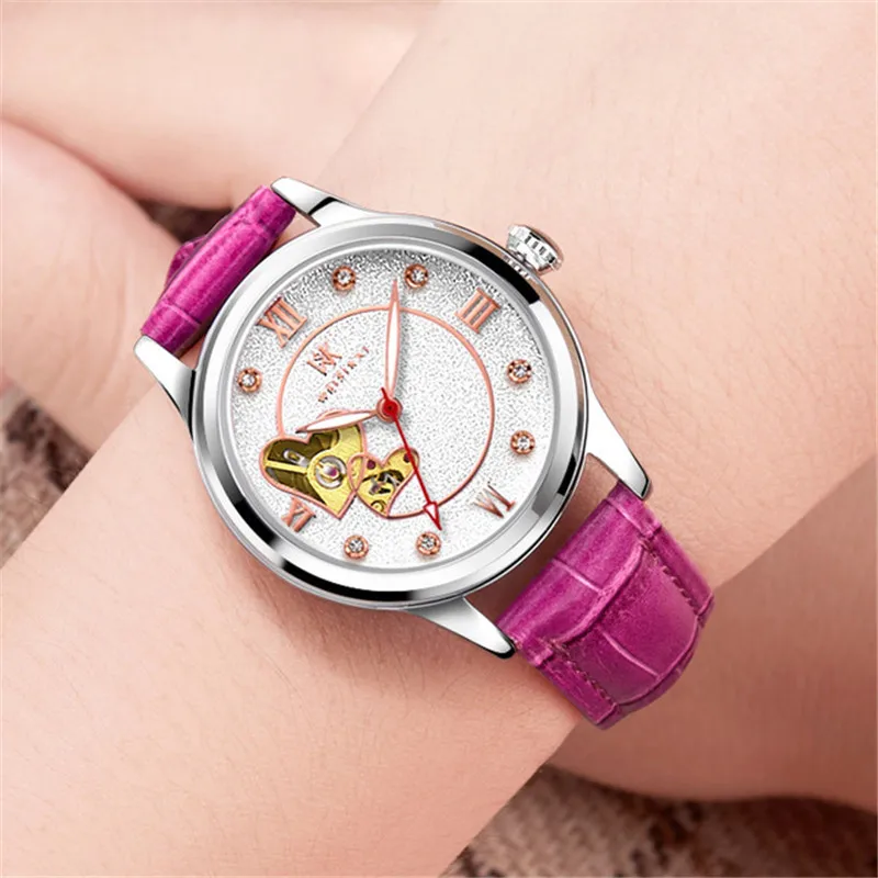 

WEISIKAI Luxury Trendy fashion love series 7 colors ladies mechanical watch women waterproof wrist watches Valentine's Day gift