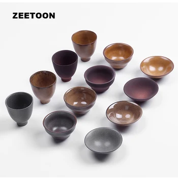 

80ml Japanese Style Kiln change Glaze Teacup Coarse Pottery Black Tea Cup Master Cup Kung Fu Tea Set Creative Vintage Home Decor