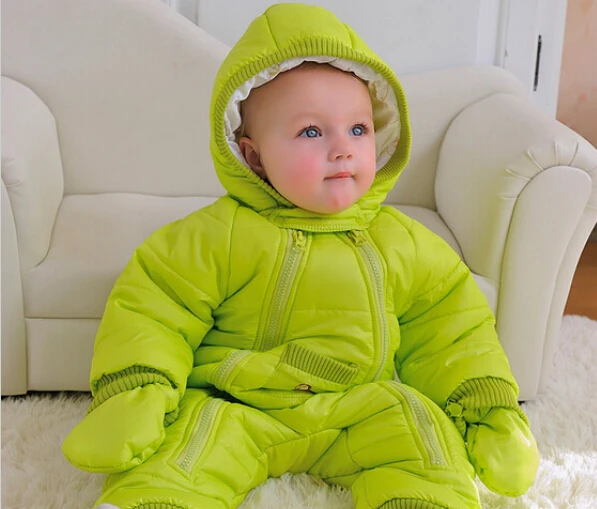 Free Shipping Winter newborn baby snowsuit ,baby winter coveralls, warm