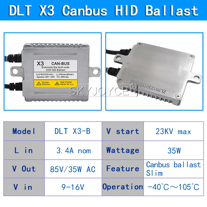 12V AC 35W Canbus HID Ballast For Car Headlight Xenon H7 H1 H11 D2H HID Bulb Kit 35W DLT X3 Error Free Canbus HID Slim Ballast (1)