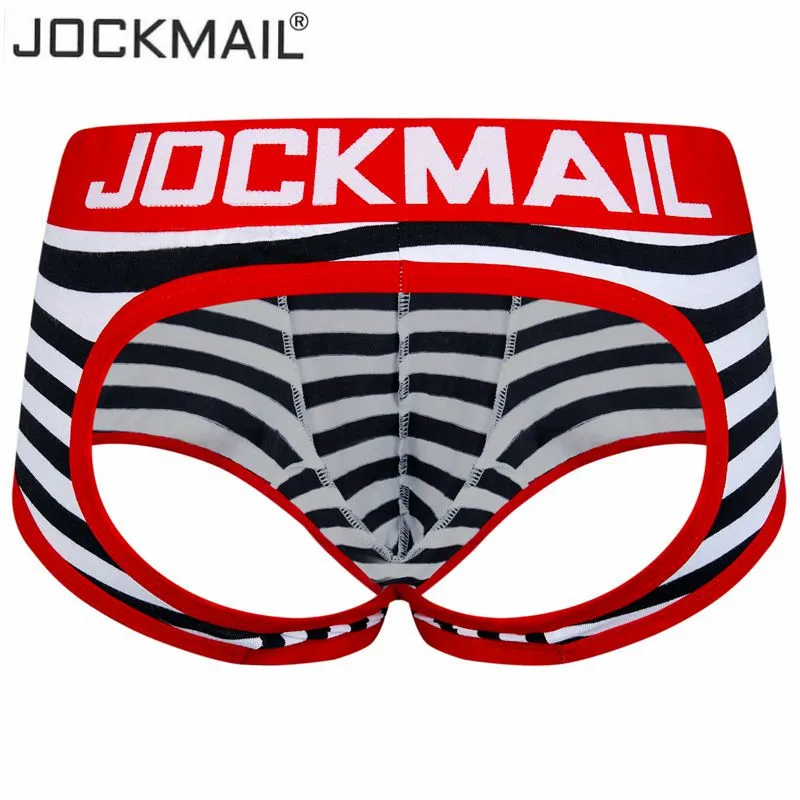 

JOCKMAIL Sexy Men Underwear BOTTOMLESS BOXER men thong G-strings tanga Short underpants Gay Male Underwear Open Backless crotch