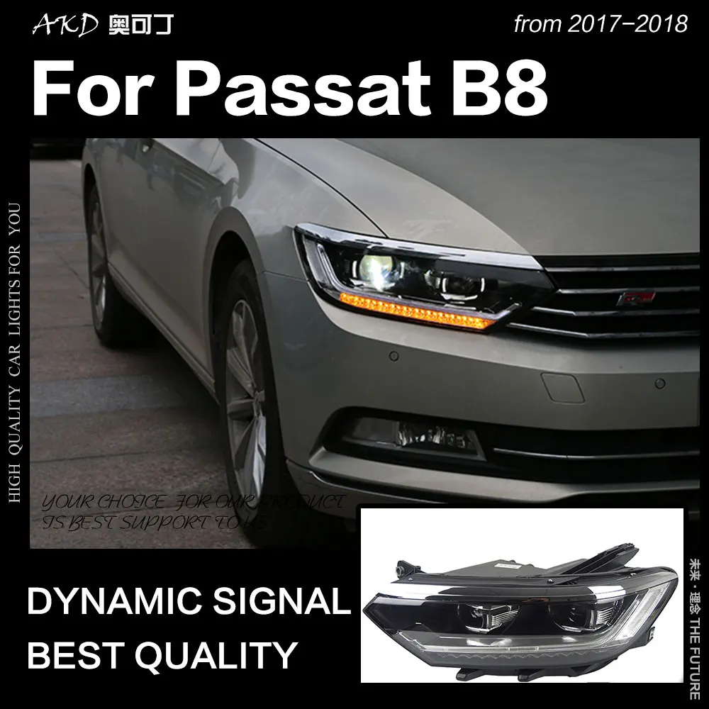 AKD автомобильный Стайлинг для VW Passat B8 светодиодный налобный фонарь- Magotan фары DRL Hid головной фонарь Ангел глаз биксеноновый луч аксессуары