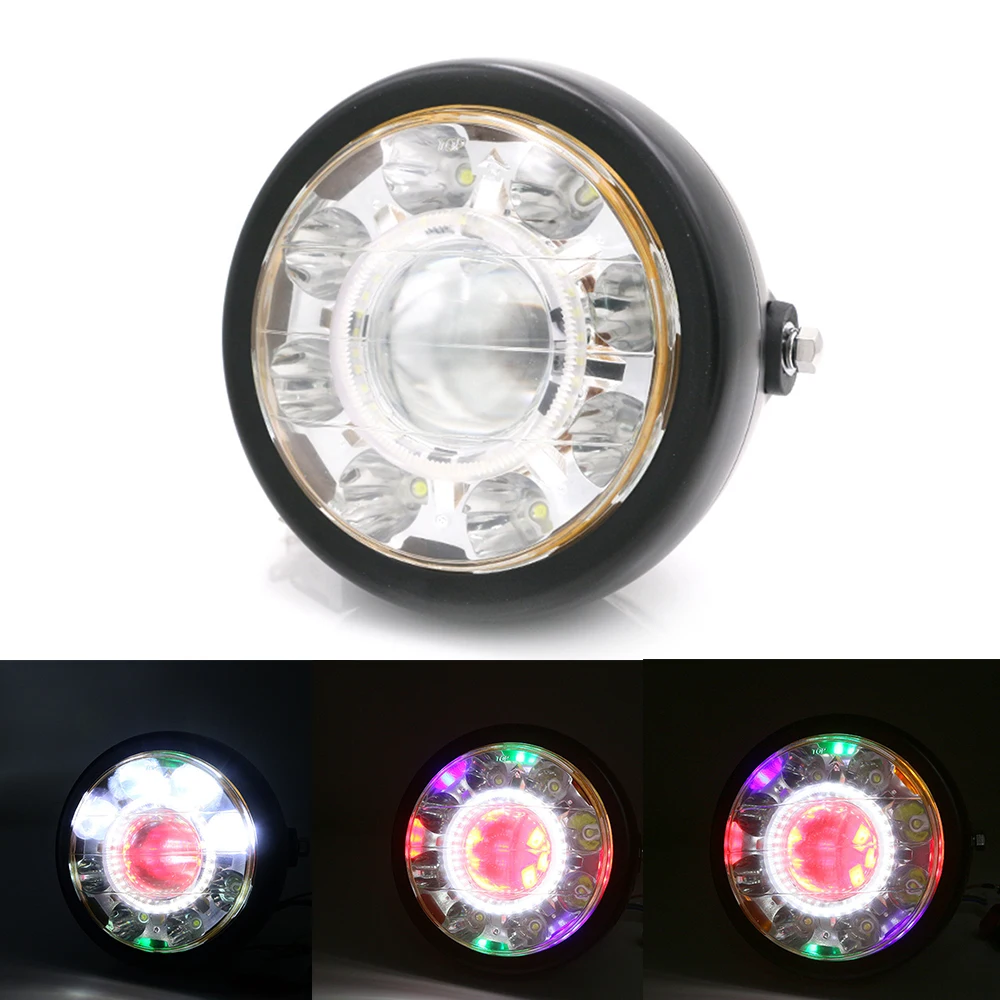 

Motorcycle Headlight Cafe Racer Head Light Decorative Lights Modified Motorbiker Vintage Head Light With Bracket