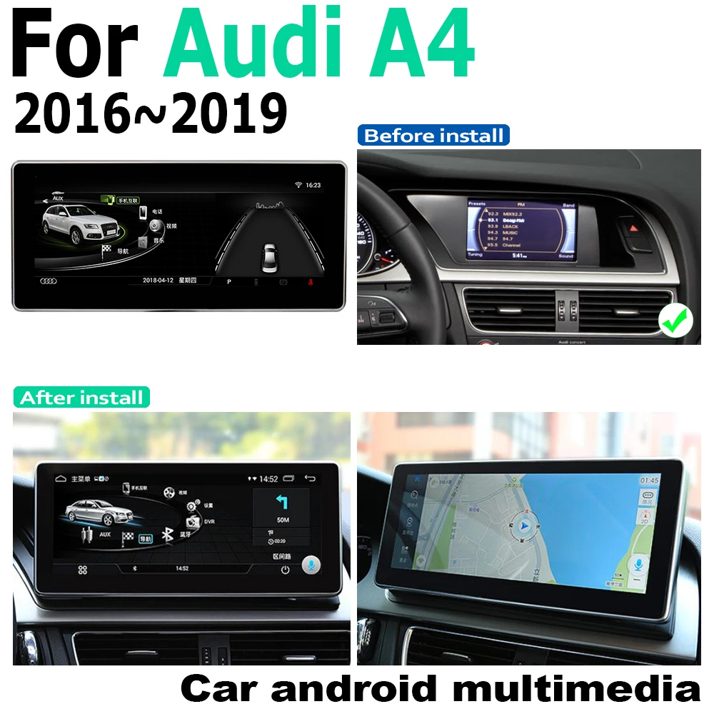 

10.25" Car Android Touch Screen Multimedia Player Stereo Display navigation GPS For Audi A4 8W 2016~2019 MMI Audio Radio Media