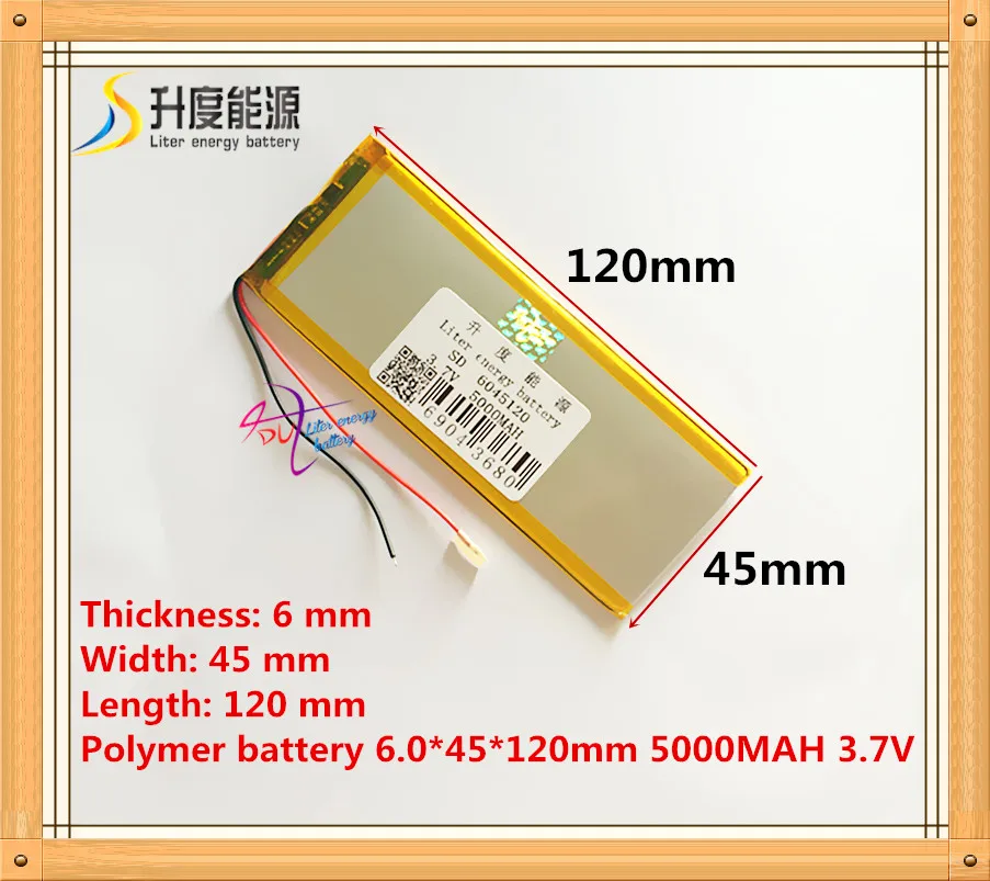 The tablet battery 3.7V 5000mAH 6045120 Polymer lithium ion / Li ion