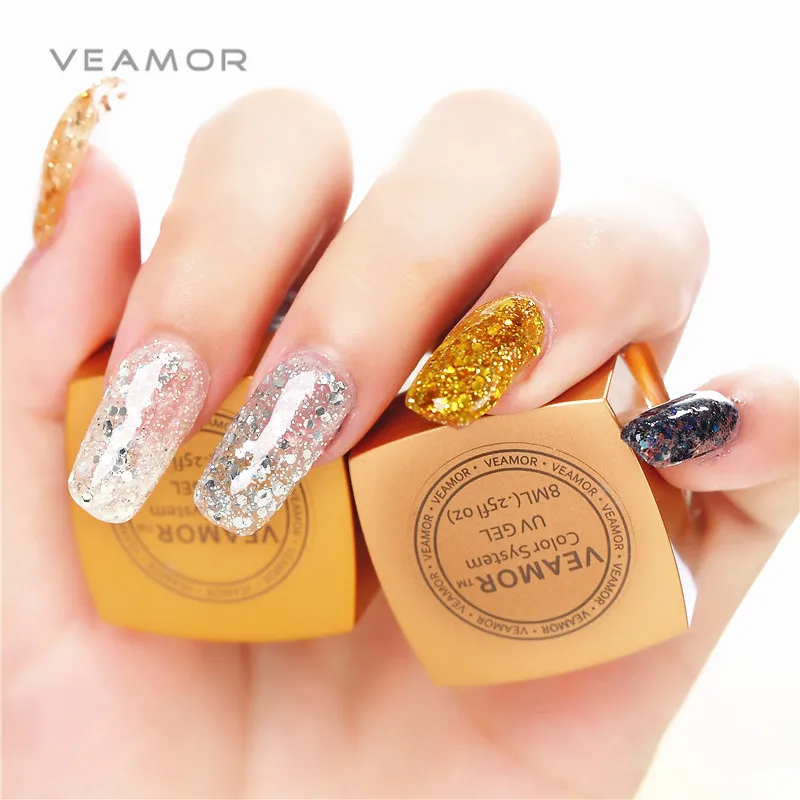 3PCS UV Builder Gel Polish Bling Nail Gel Manufacturer Glitter Builder Nail Art UV Gel 2016 Fashion Colors UV Gel Nail Polish