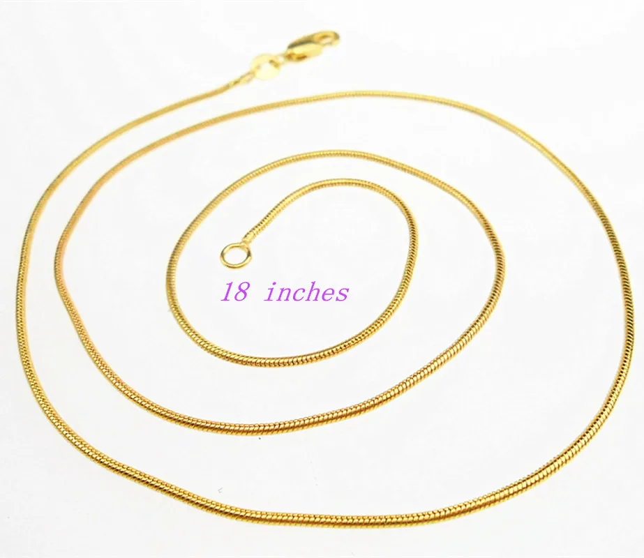 Free shipping 18inhces 1PCS Making Jewelry GOLD Filled Link Snake Necklace Chains With Lobster Clasps For Pendant |