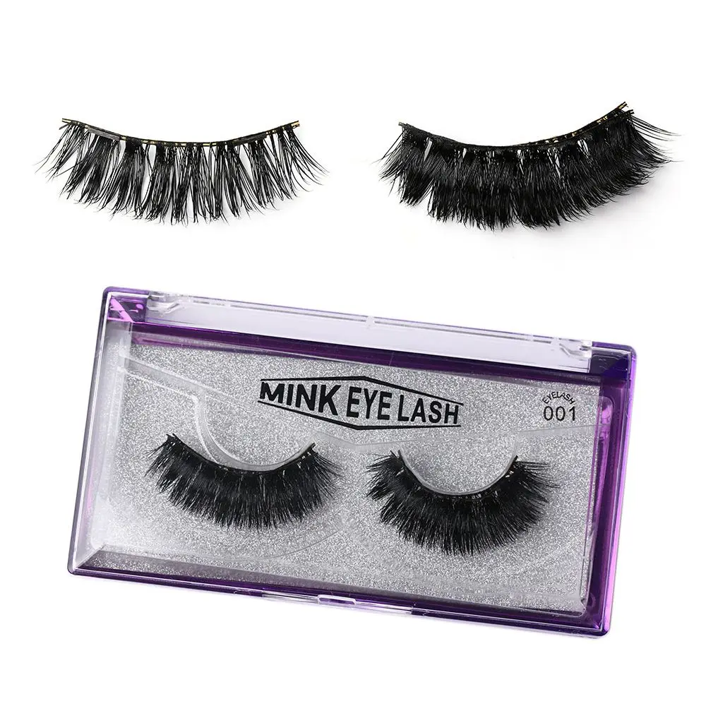 

3D Magnetic False Eyelashes Double Magnetic No Glue Full Strip Pure Mink Eye Lashes Makeup Extension Tools 1Pair
