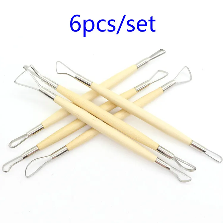 

6pcs/set Clay Sculpture Tool Kits DIY Pottery Ceramic Carving Sculpting Double Head Knife Clay Model Figures Ceramic Craft Tools