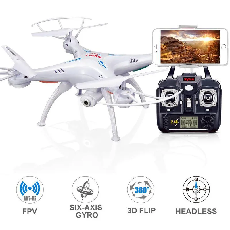 SYMA X5SW Drone Camera 2.4G FPV WiFi 6-Axis Headless Mode Quadrocopter Helicopter Real Time Video RC Quadcopter