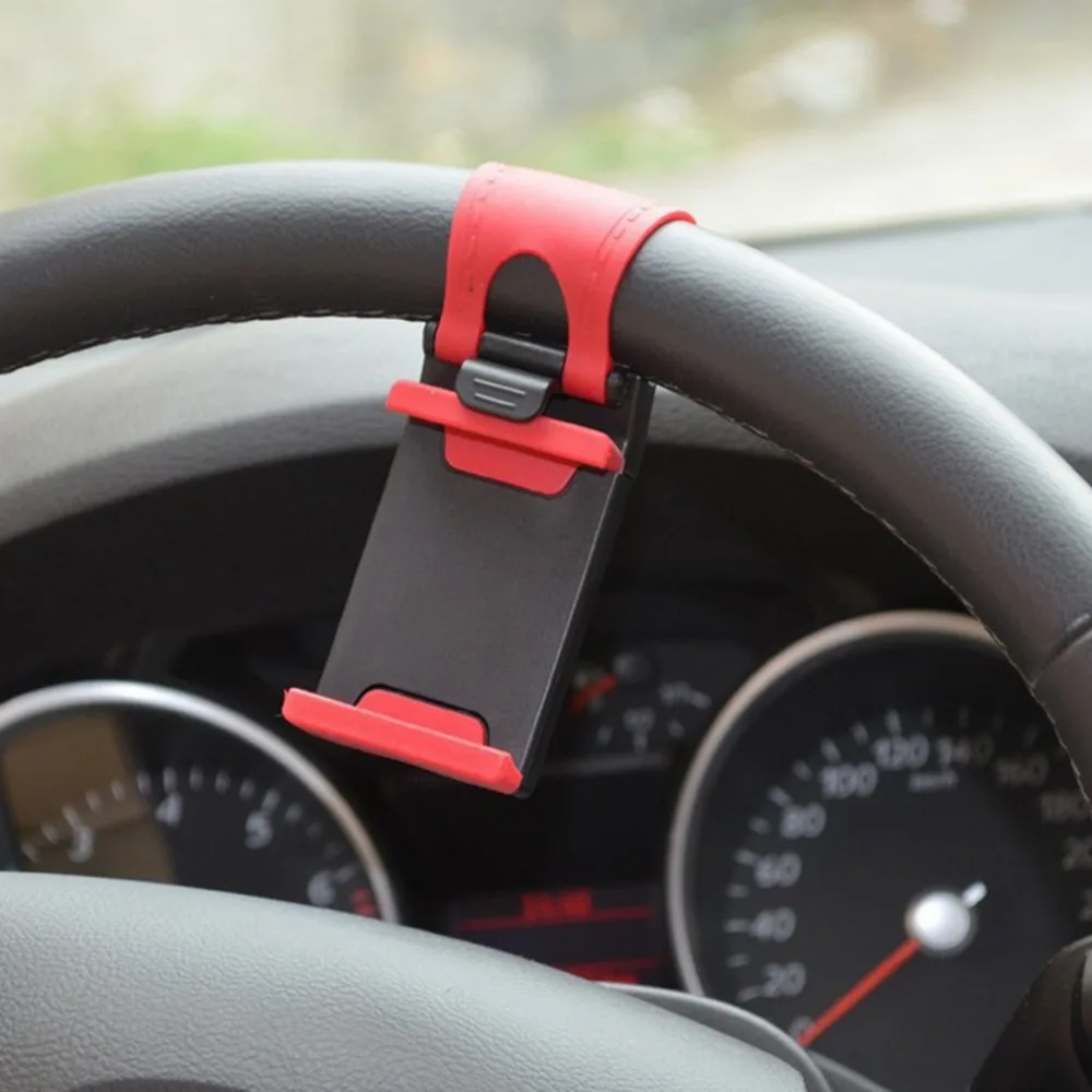

Practical Universal Car phone Holder Steering Wheel Clip Mount Portable Easy Install Phone Holder Mobile Phone Bracket