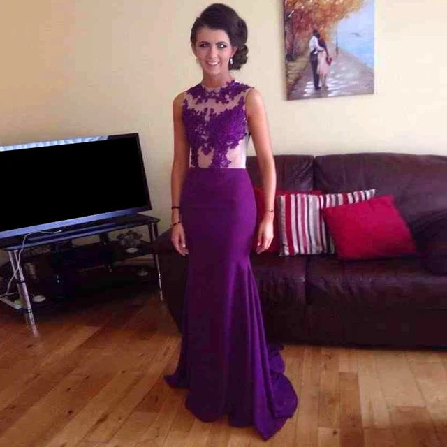 Long Mermaid Tail Crop Top Purple Prom Dress Party Scoop Liques Long Mermaid Tail Crop Top Purple Prom Dress Party Scoop Liques Dresses Custom Made
