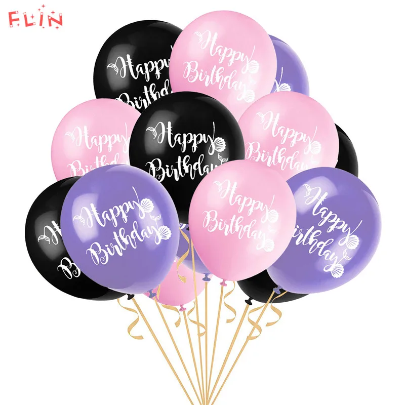 10 шт. надувные шары с конфетти из латекса принтом Happy Birthday вечерние украшения для