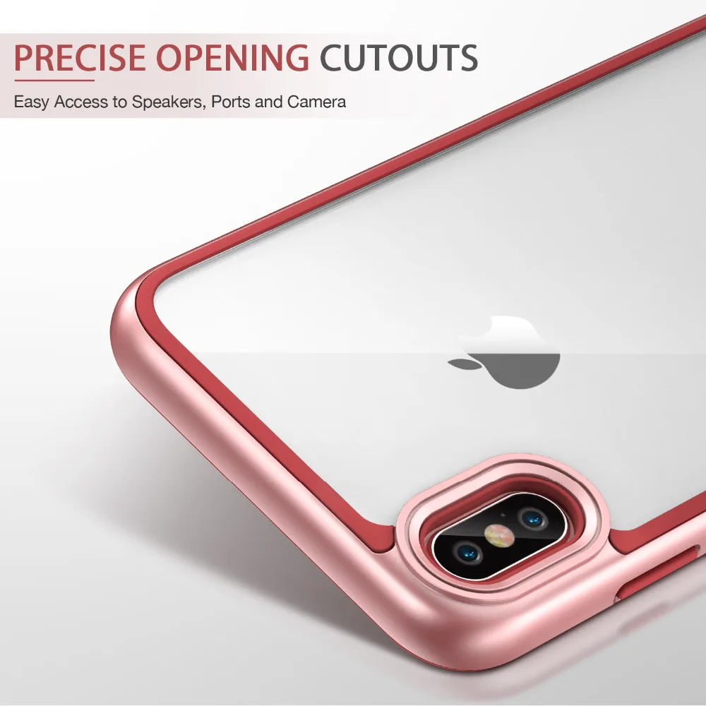 Чехол для iphone X 5,8 дюймов, ESR сверхпрочный двухслойный Твердый чехол с бамперной рамкой, Прозрачная Жесткая задняя крышка для iphone X 10 5,8