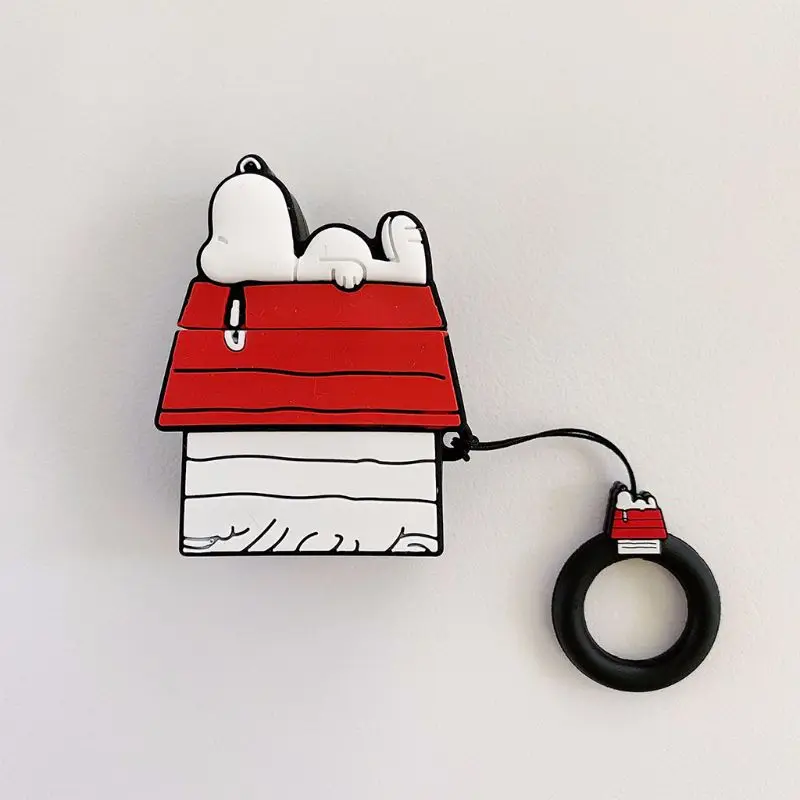 

Unique Roof Pattern Soft Silicone Protective Cover Shockproof Case Skin with Lanyard for Airpods 1/2 Charging Box Accessories