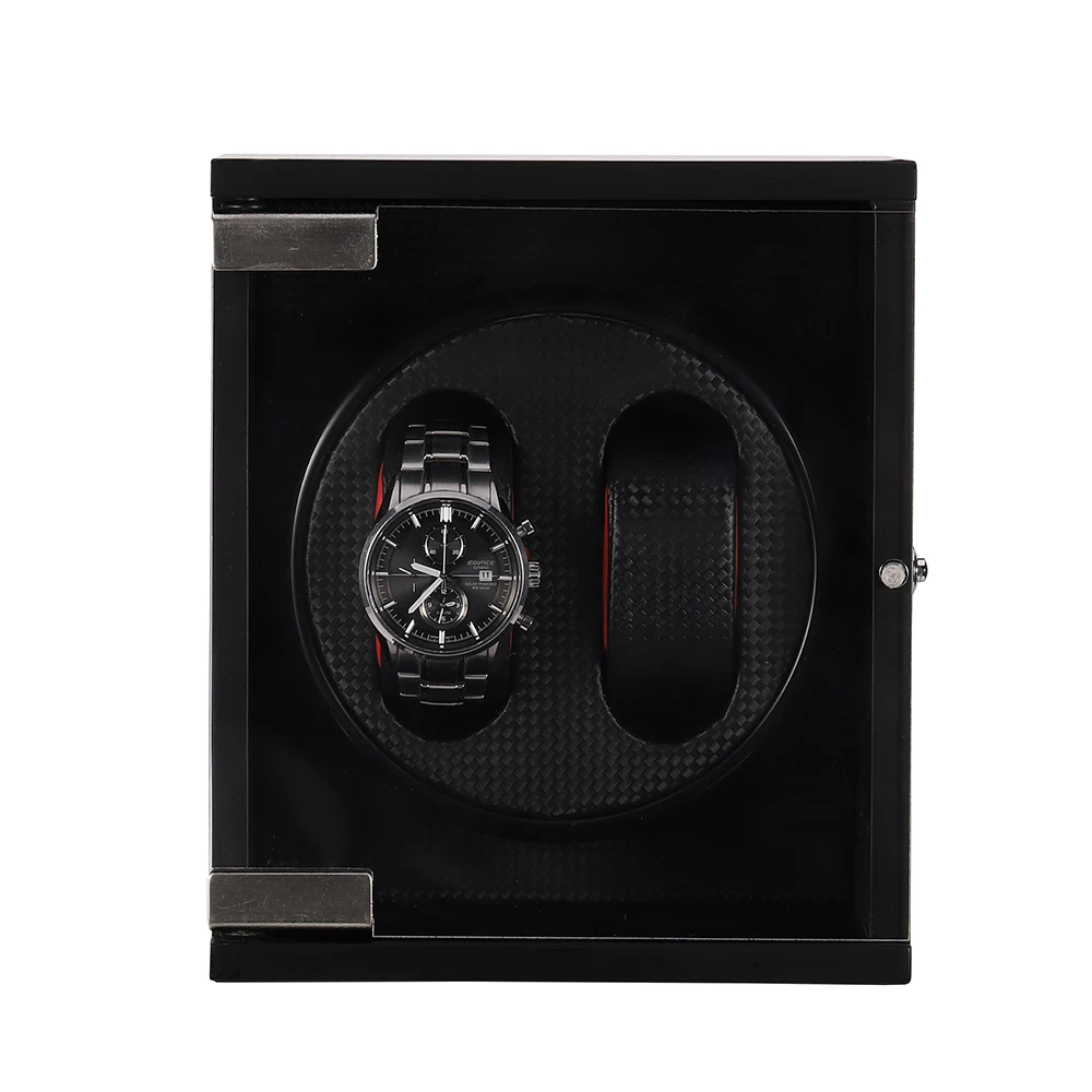 

Watch Winde ,LT Wooden Automatic Rotation 2+0 Display Box(Outside is rose red black Inside is carbon)2019 New style