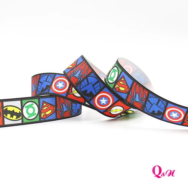 

Q&N ribbon 22mm 20181201003 cartoon printed grosgrain ribbon webbing 50yards/roll for headband free shipping